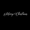 Merry Christmas Front Door Vinyl Wall Art Decal - 3" x 16.5" Holiday Seasonal Decoration Vinyl Sticker - White 3