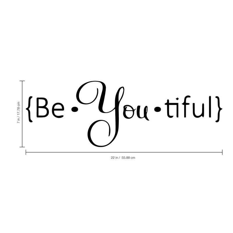 Be.You.Tiful Vinyl Wall Decal Sticker Art - otivational Quote - Decoration Vinyl Sticker - Inspirational Quote Vinyl Decal - Mirror Vinyl Decal - Fashion Vinyl 3