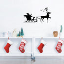 Christmas Holiday Santa's Sleigh and Reindeer Vinyl Wall Art Decal - 20.8" x 40" Decoration Vinyl Sticker 3