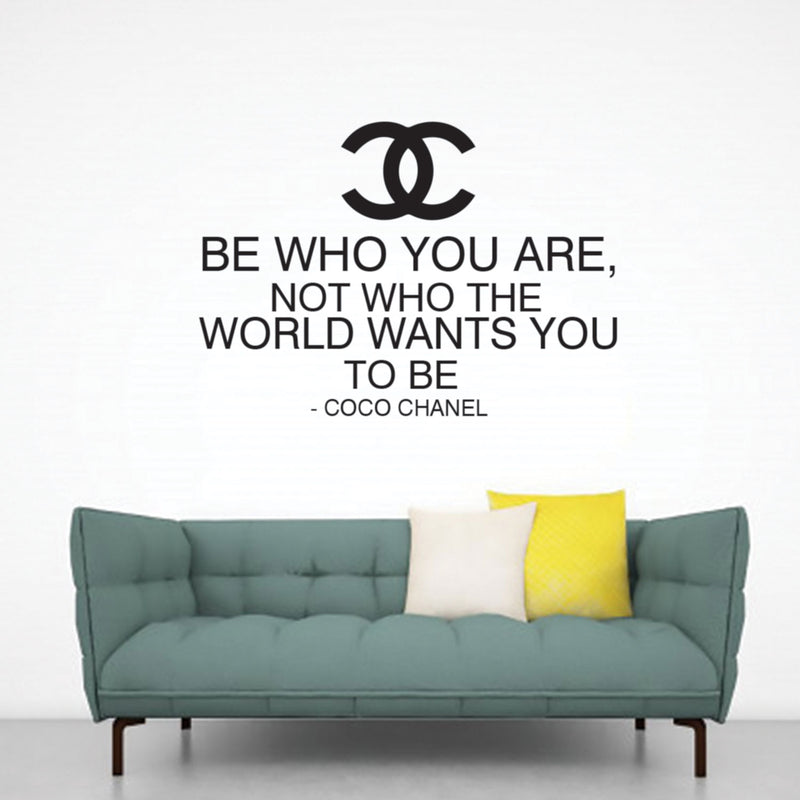 Vinyl Wall Art Decal - Be Who You are Not Who The World Wants You to Be - 33"x 23" - Coco Chanel Inspirational Quote for Home Bedroom Living Room Office Work Apartment Decor (33" x 23"; Black) 2