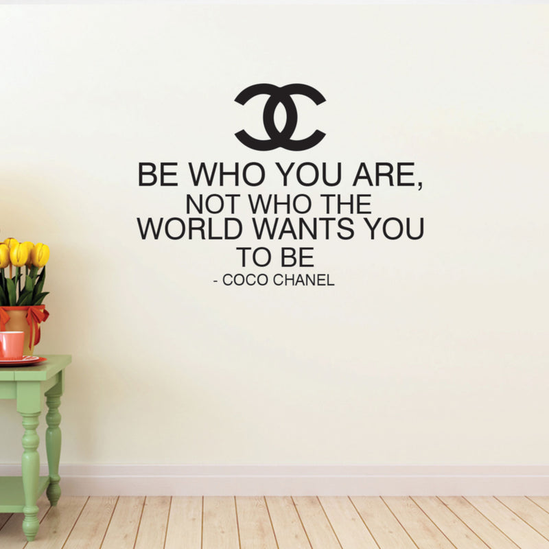 Vinyl Wall Art Decal - Be Who You are Not Who The World Wants You to Be - 32.5"x 23" - Coco Chanel Inspirational Quote for Home Bedroom Living Room Office Work Apartment Decor (32.White) 3