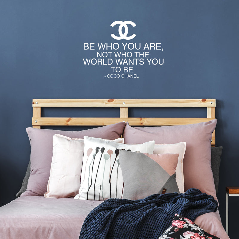 Vinyl Wall Art Decal - Be Who You are Not Who The World Wants You to Be - 33"x 23" - Coco Chanel Inspirational Quote for Home Bedroom Living Room Office Work Apartment Decor (33" x 23"; White) 2