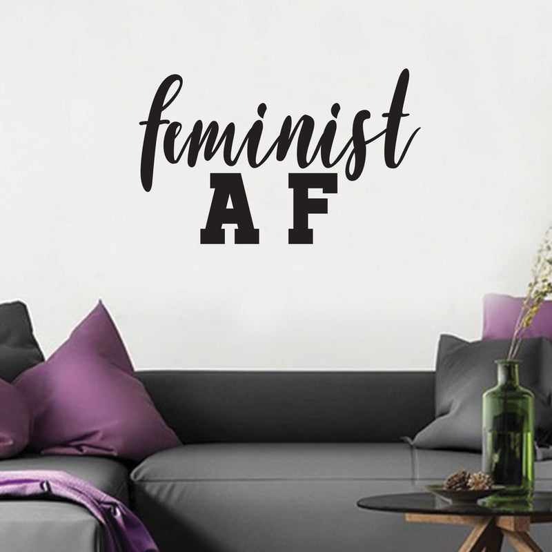 Feminist AF Quote - Wall Art Decal - Life Quotes Vinyl Wall Art - Inspirational Women Empowerment - Girl Power Novelty Gift - Bedroom Living Room Wall Art 3