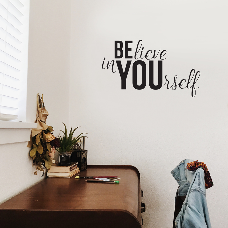 Believe in Yourself Inspirational Life Quotes - Wall Art Decal 20" x 36" Decoration Wall Art Vinyl Sticker - Bedroom Living Room Wall Decor 2