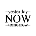 Yesterday Now Tomorrow - Inspirational Life Quotes - Wall Art Decal - Decoration Vinyl Sticker - Bedroom Living Room Wall Decor - Apartment Wall Decoration - Peel Off Stickers 1