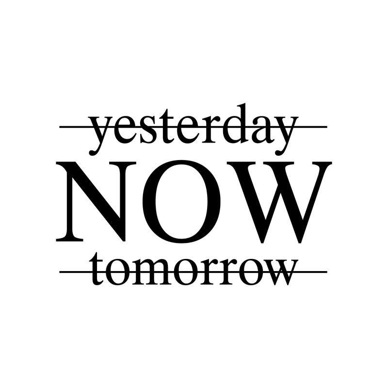 Yesterday Now Tomorrow - Inspirational Life Quotes - Wall Art Decal - 16" x 22" Decoration Vinyl Sticker - Bedroom Office Living Room Wall Decor - Apartment Wall - Peel Off Stickers Motivational 1