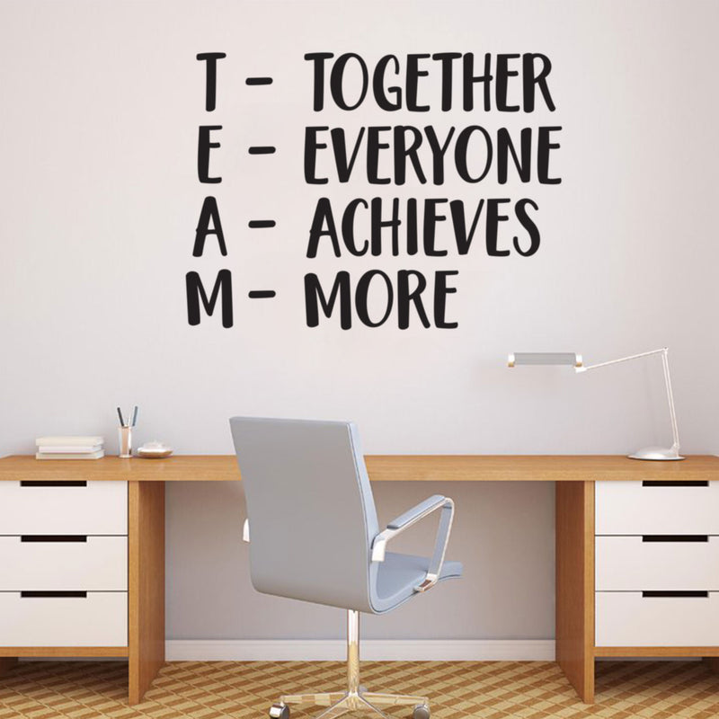 Together Everyone Achieves More - TEAM - Inspirational Wall Quotes - Wall Art Decal - Decoration Vinyl Sticker - Peel Off Stickers 2