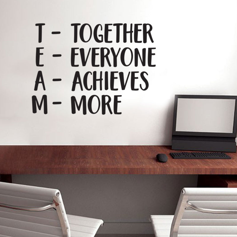 Together Everyone Achieves More - TEAM - Inspirational Wall Quotes - Wall Art Decal - Decoration Vinyl Sticker - Peel Off Stickers 3