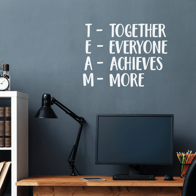 Together Everyone Achieves More - TEAM - Inspirational Wall Quotes - 30" x 22" - Wall Art Decal -  Decoration Vinyl Sticker - Peel Off Stickers 2