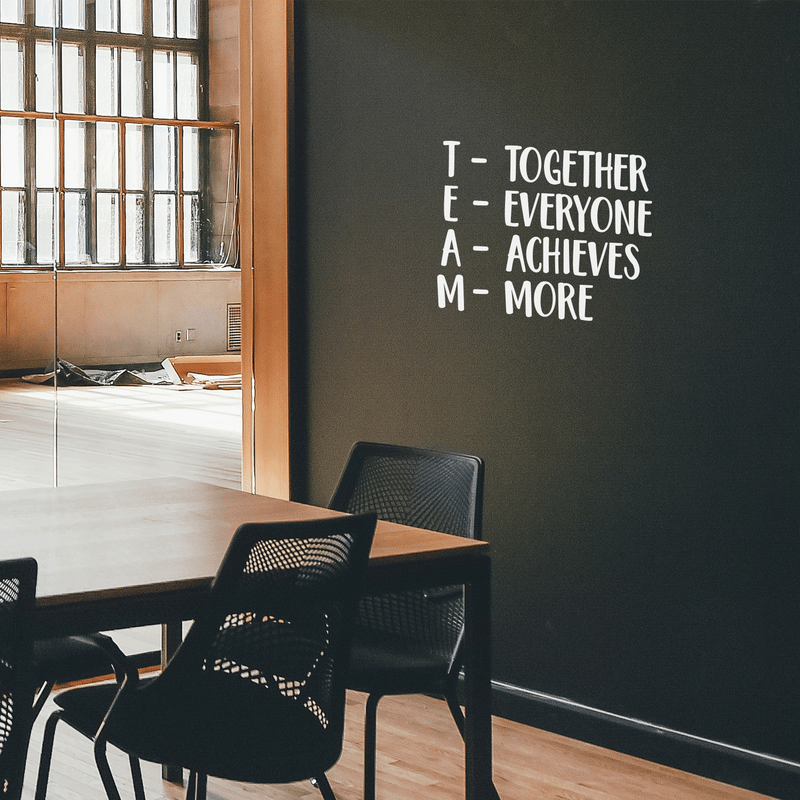 Together Everyone Achieves More - TEAM - Inspirational Wall Quotes - 30" x 22" - Wall Art Decal -  Decoration Vinyl Sticker - Peel Off Stickers 3