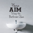 Please AIM to Keep The Bathroom Clean - Wall Art Decal - 20" x 22" - Funny Bathroom Art - Peel Off Vinyl Stickers - Trendy Decals 3