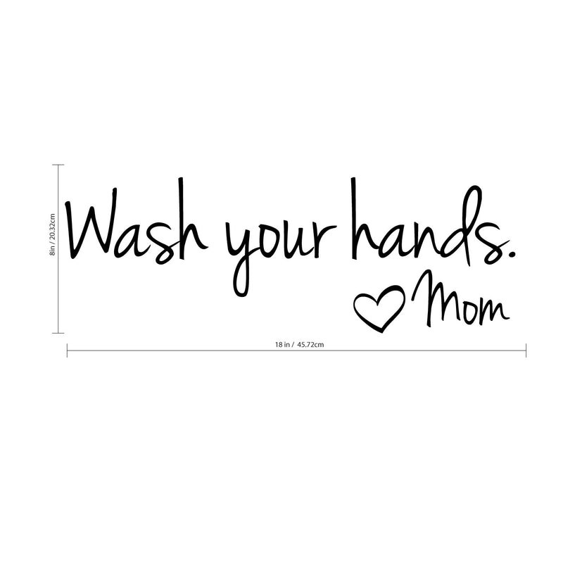 Printique Wash Your Hands Love Mom Quote Bathroom Wall Stickers Waterproof Art Vinyl Decal Bathroom Wall Decor - 4