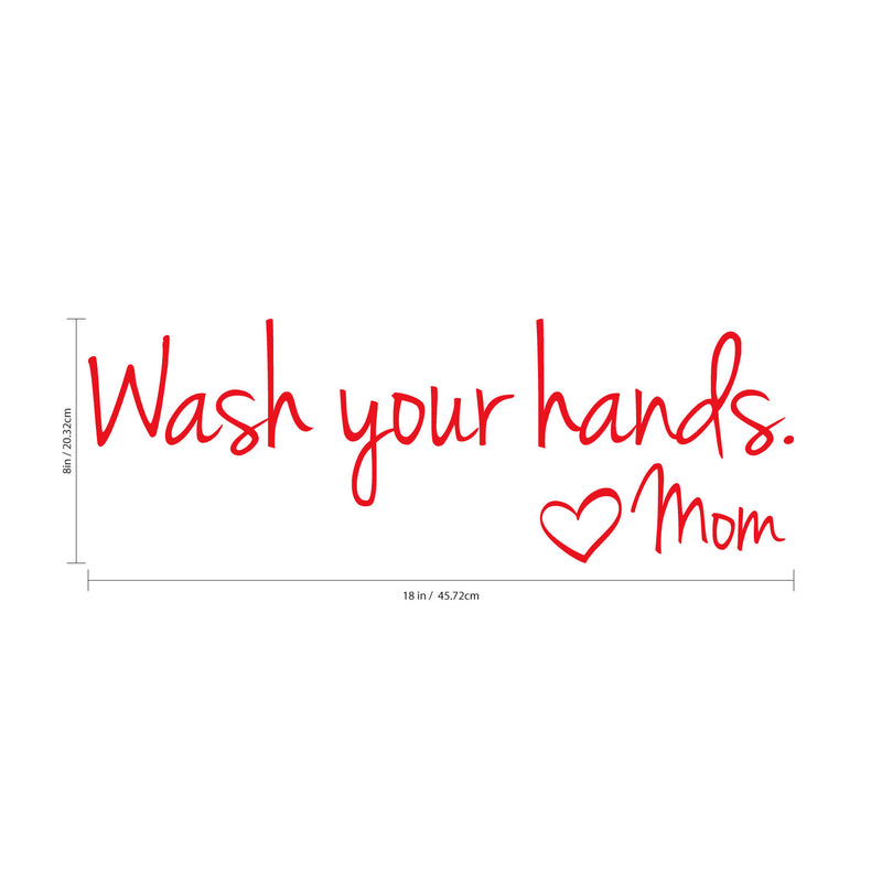 Printique Wash Your Hands Love Mom Quote Bathroom Wall Stickers Waterproof Art Vinyl Decal Bathroom Wall Decor (8" x 18"; Green) 4