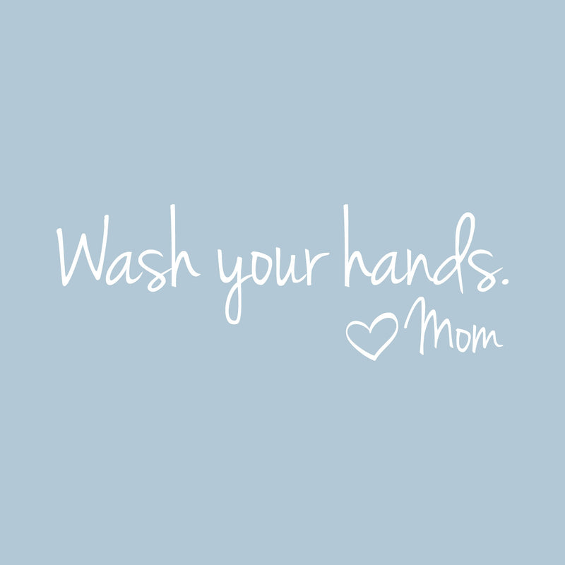 Printique Wash Your Hands Love Mom Quote Bathroom Wall Stickers Waterproof Art Vinyl Decal Bathroom Wall Decor (8" x 18"; Green) 1