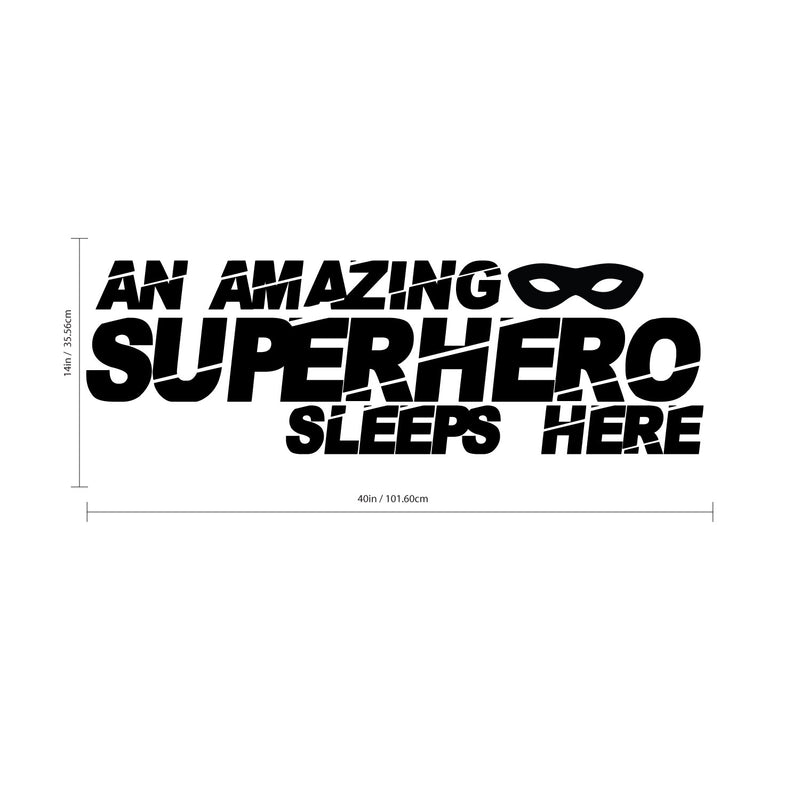 An Amazing Superhero Sleeps Here - Vinyl Wall Art Stickers - Boy's Room Wall Decor- Cute Vinyl Sticker Decals - Boys Nursery Room Decorations 3