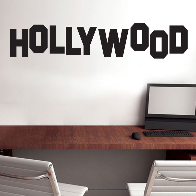 Pulse Vinyl Hollywood Sign- Wall Art Decal 6" x 30" Home Decoration Wall Art - Bedroom Living Room Wall Decor - Trendy Wall Art 1