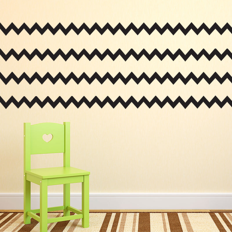 Pack of 4 Chevron Pattern Stripes - Wall Art Decal - Bedroom Living Room Wall Decoration - Peel Off Vinyl Sticker - Apartment Decor - Trendy Wall Art 2