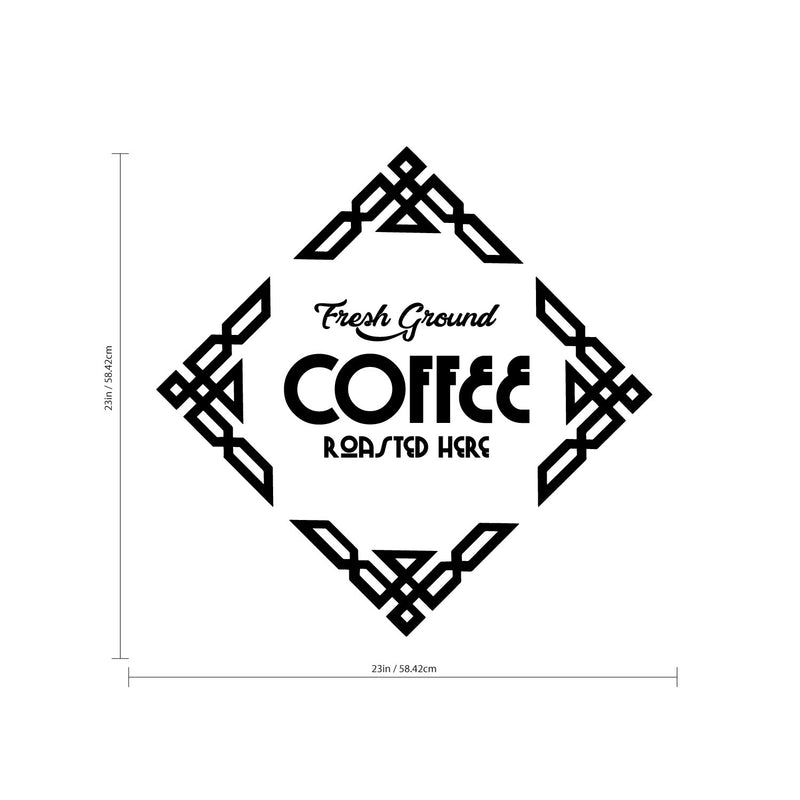 Pulse Vinyl Fresh Ground Coffee Roasted Here - Wall Art Decal 23" x 23" - Cafe Wall Decor - Coffee Lovers Gifts - Coffee Wall Art Decoration - Kitchen Wall Decor (23" x 23"; Black) 1