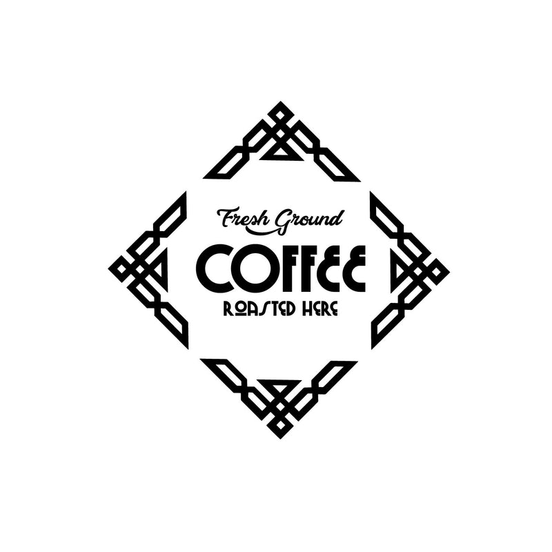 Pulse Vinyl Fresh Ground Coffee Roasted Here - Wall Art Decal 23" x 23" - Cafe Wall Decor - Coffee Lovers Gifts - Coffee Wall Art Decoration - Kitchen Wall Decor (23" x 23"; Black) 2