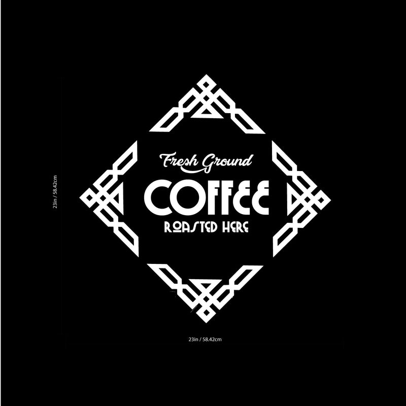 Pulse Vinyl Fresh Ground Coffee Roasted Here - Wall Art Decal 23" x 23" - Cafe Wall Decor - Coffee Lovers Gifts - Coffee Wall Art Decoration - Kitchen Wall Decor (23" x 23"; White) 3