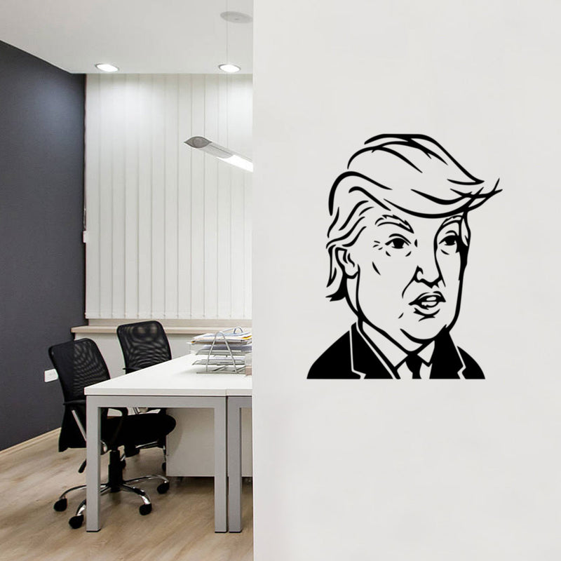 Pulse Vinyl Donald Trump Face - Wall Art Decal - 27"x 23" - USA President Wall Decoration - Trump Cartoon Decal - MAGA 2