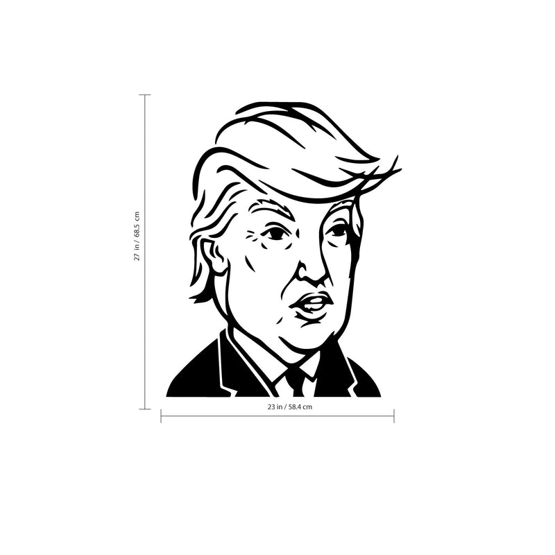 Donald Trump Face - Wall Art Decal - USA President Wall Decoration - Trump Cartoon Decal - MAGA 3