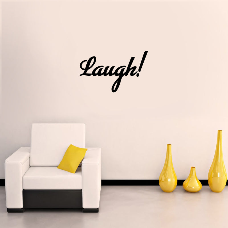 Laugh Inspirational Quote - Wall Art Decal - 8" x 12" Decoration Wall Art - Bedroom Living Room Wall Decor - Trendy Vinyl Stickers 2