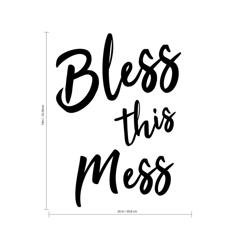 Bless This Mess - Funny Quotes - Wall Art Decal Home Decoration Vinyl Stickers - Bedroom Living Room Wall Decor - Trendy Wall Art 3