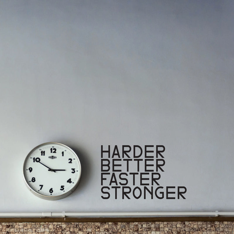 Harder; Better; Faster; Stronger - Inspirational Quotes Wall Art Decal - 15" x 23" Decoration Vinyl Sticker - Life Quote Vinyl Decal - Gym Wall Vinyl Sticker - Trendy Wall Art 2