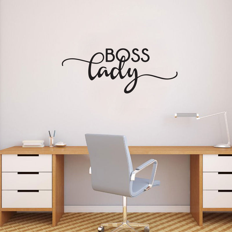 Boss Lady Inspirational Women’s Quotes - Wall Art Decal - 9" x 23" Boss Girl Decoration Vinyl Sticker - Life Quotes Decal - Office Wall Decoration 2