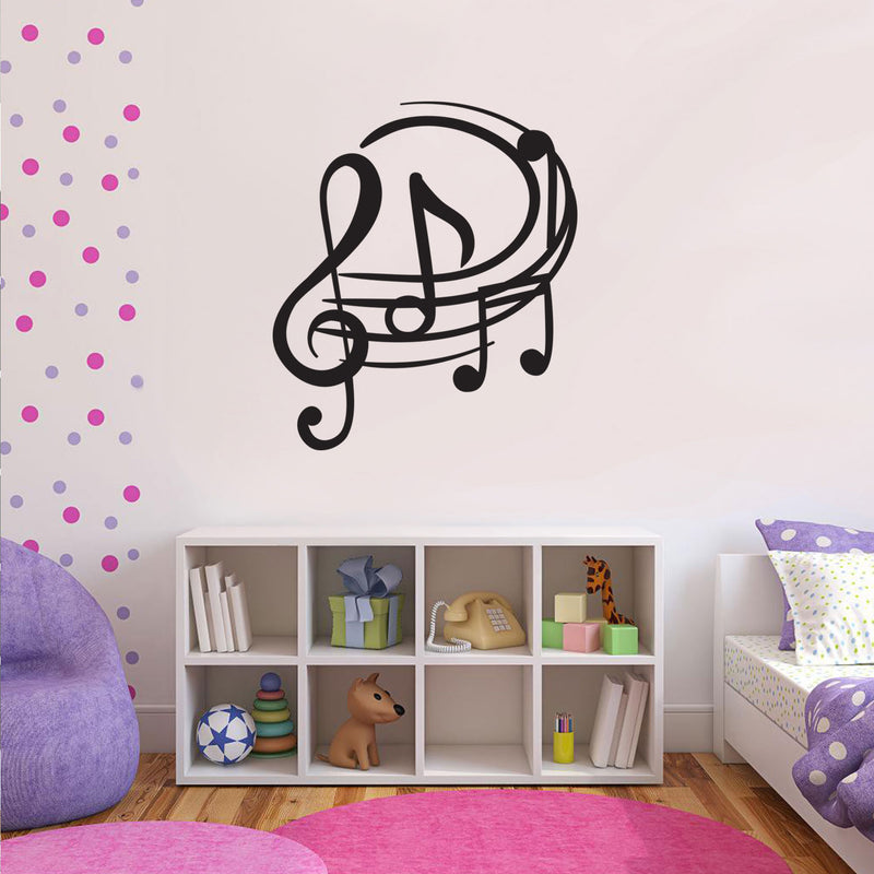 Fun Music Notes - Wall Art Decal - Bedroom Living Room Wall Art Decoration - Peel Off Vinyl Stickers - Apartment Wall Decor 3