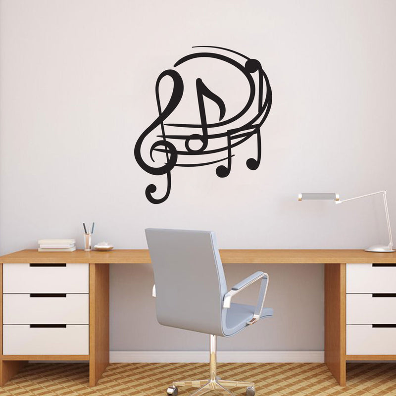 Fun Music Notes - Wall Art Decal - Bedroom Living Room Wall Art Decoration - Peel Off Vinyl Stickers - Apartment Wall Decor 2