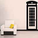 British Telephone Booth - Wall Art Decal - 60" x 23" - Bedroom Living Room Wall Art Decoration - Apartment Wall Decor - Decorative Vinyl Wall Skins (60" x 23"; Black) 1