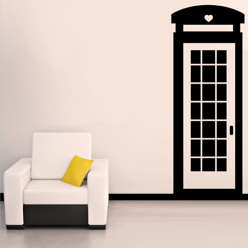 British Telephone Booth - Wall Art Decal - Bedroom Living Room Wall Art Decoration - Apartment Wall Decor - Decorative Vinyl Wall Skins 2