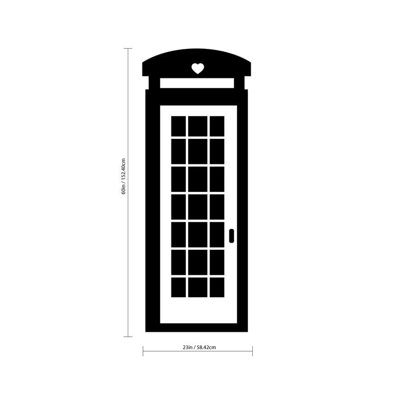 British Telephone Booth - Wall Art Decal - Bedroom Living Room Wall Art Decoration - Apartment Wall Decor - Decorative Vinyl Wall Skins 3