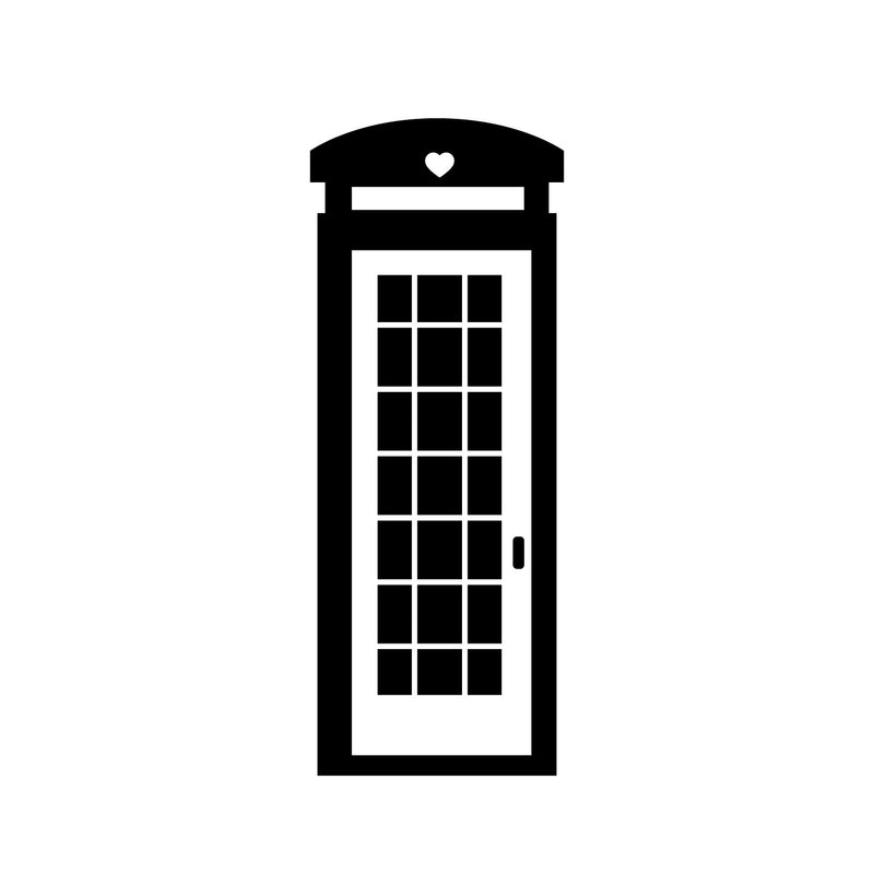 British Telephone Booth - Wall Art Decal - Bedroom Living Room Wall Art Decoration - Apartment Wall Decor - Decorative Vinyl Wall Skins 1