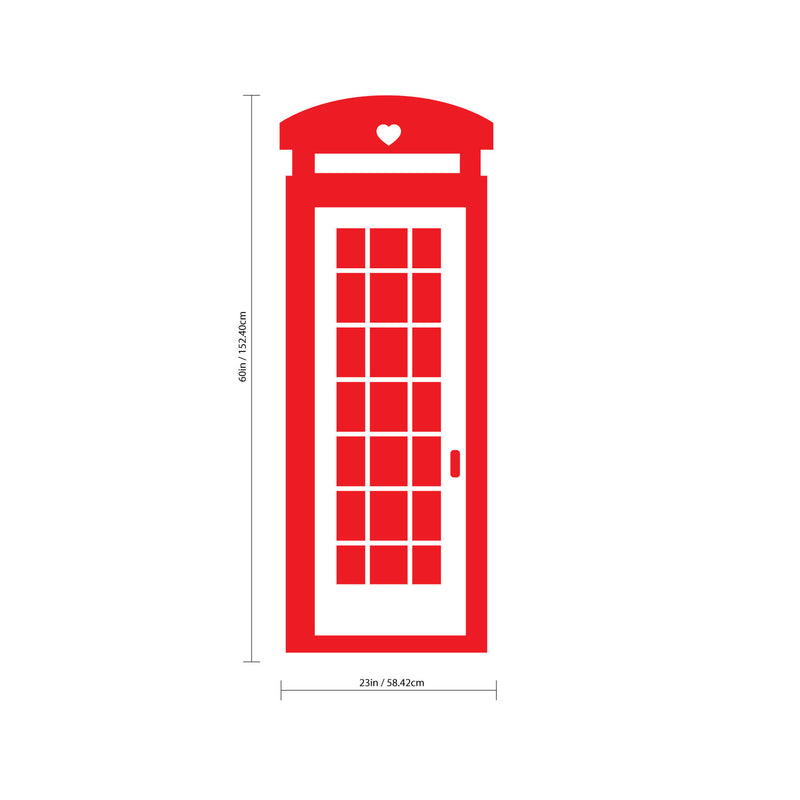 British Telephone Booth - Wall Art Decal - Bedroom Living Room Wall Art Decoration - Apartment Wall Decor - Decorative Vinyl Wall Skins 5