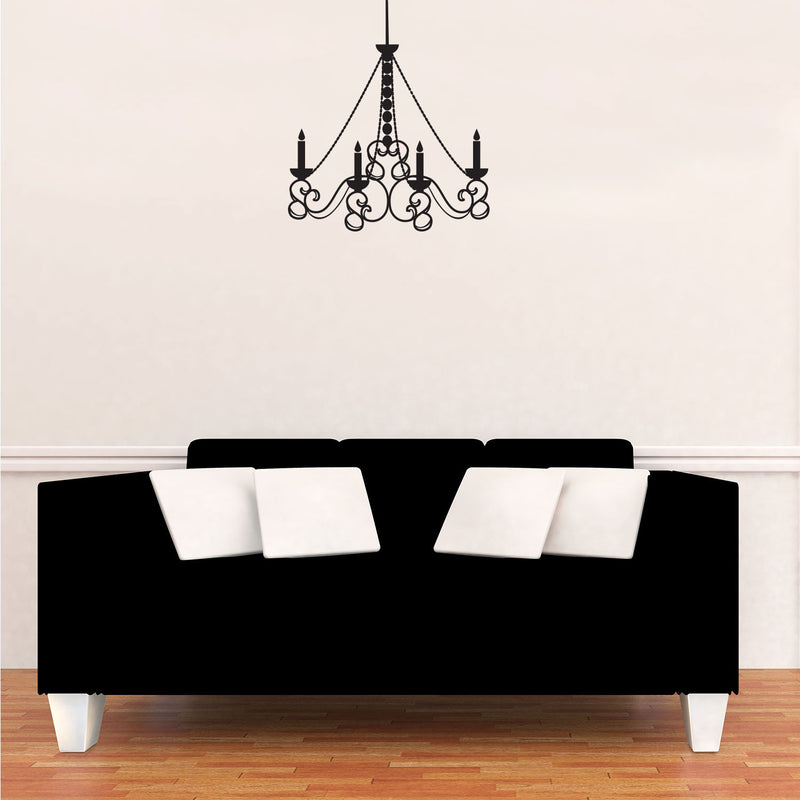 Pulse Vinyl Antique Crystal Chandelier - Wall Art Decal - 27"x 23" - Bedroom Living Room Wall Art Decoration - Apartment Wall Decor - Decorative Candle Chandelier 2