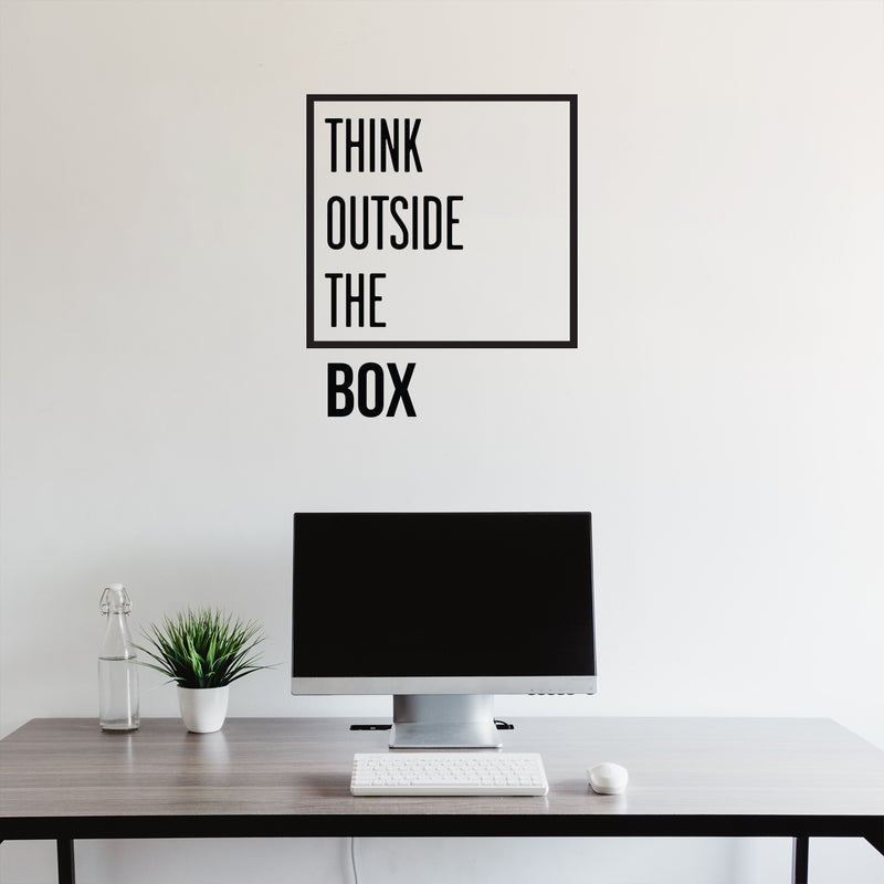 Think Outside The Box - Inspirational Quotes Wall Art Vinyl Decal - Decoration Vinyl Sticker - Motivational Wall Art Decal - Bedroom Living Room Decor - Trendy Wall Art 3