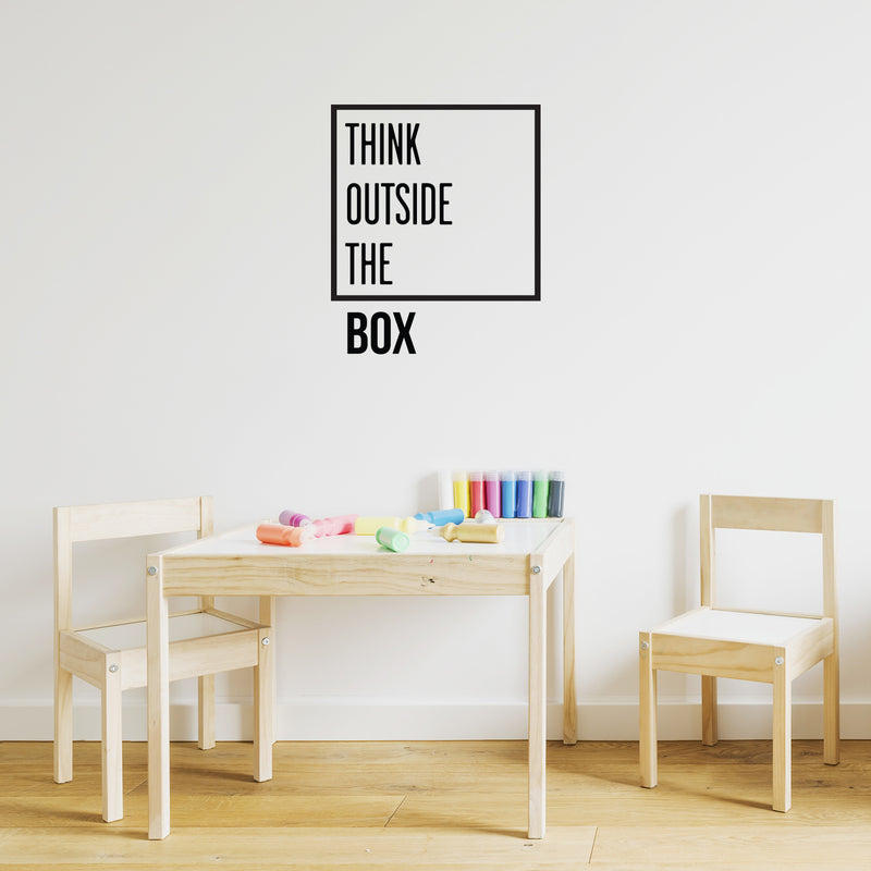 Think Outside The Box - Inspirational Quotes Wall Art Vinyl Decal - 24" X 20" Decoration Vinyl Sticker - Motivational Wall Art Decal - Bedroom Living Room Decor - Trendy Wall Art 2