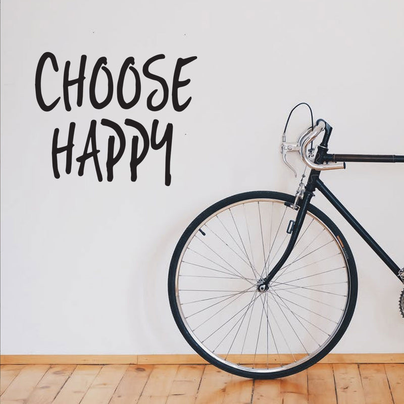 Choose Happy - Inspirational Life Quotes Wall Art Vinyl Decal - 19" X 23" Decoration Vinyl Sticker - Motivational Wall Art Decal - Bedroom Living Room Decor - Trendy Wall Art 2