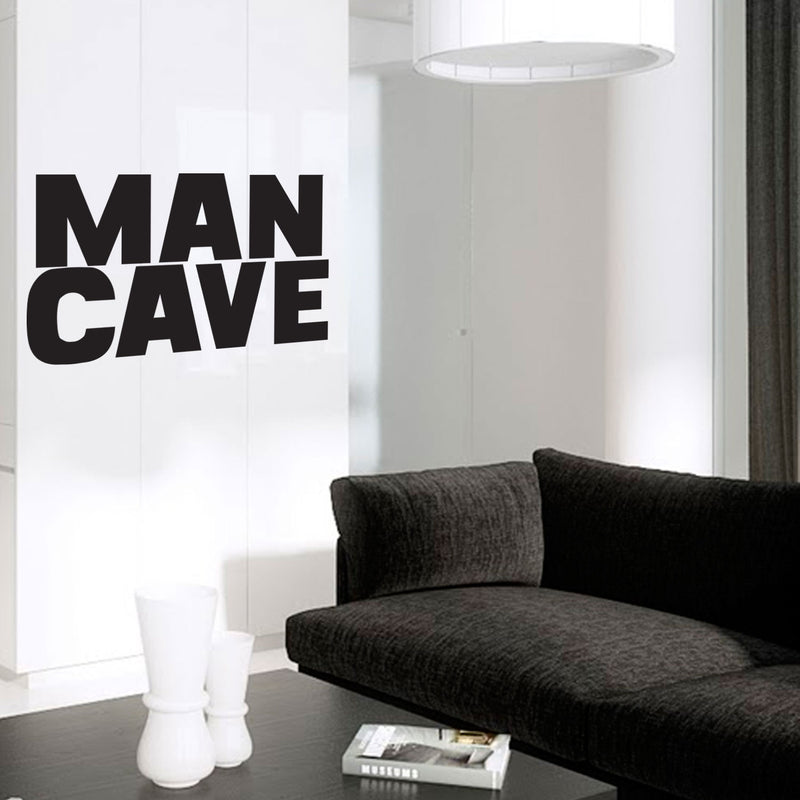 Man Cave - Funny Quotes Wall Art Vinyl Decal - 20" X 33" Decoration Vinyl Sticker - Men’s Humor Quotes Wall Art Decal - Bedroom Living Room Decor - Trendy Wall Art 2