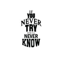 If You Never Try You’ll Never Know - Inspirational Life Quotes - Wall Art Vinyl Decal - 40" X 22" Decoration Vinyl Sticker - Motivational Wall Art Decal - Bedroom Living Room Decor - Trendy Wall Art 4