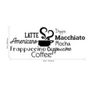 Coffee Mocha Latte Cappuccino Words Sign- Wall Art Decal Decoration Wall Art Vinyl Sticker - Kitchen Wall Art Decor - Funny Coffee Lovers Quotes Wall Decor - Coffee Shop Sign 4