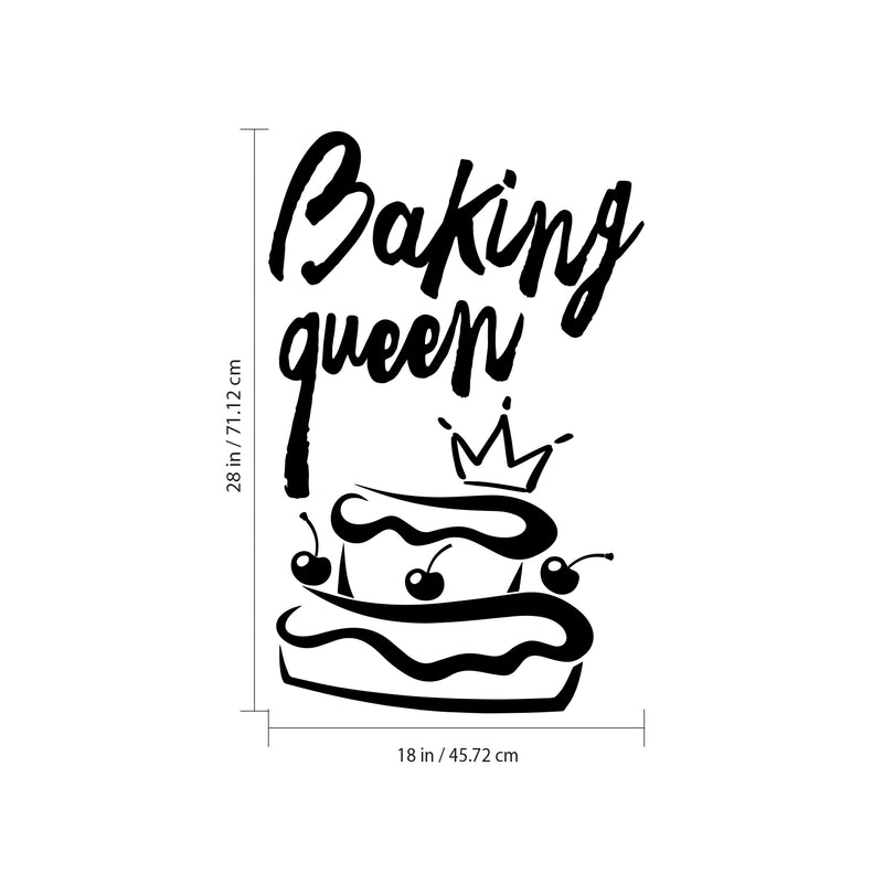 Baking Queen Sign - Kitchen Quotes Wall Art Vinyl Decal - 28" X 18" Decoration Vinyl Sticker - Cute Kitchen Wall Decor - Trendy Wall Art 4