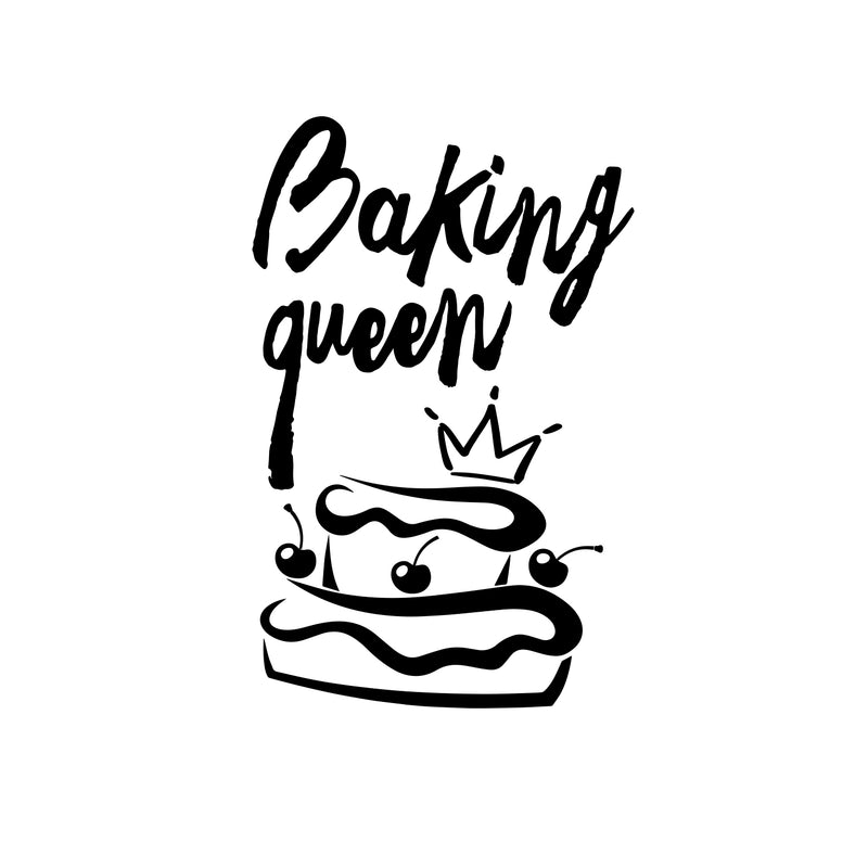 Baking Queen Sign - Kitchen Quotes Wall Art Vinyl Decal - Decoration Vinyl Sticker - Cute Kitchen Wall Decor - Trendy Wall Art 1