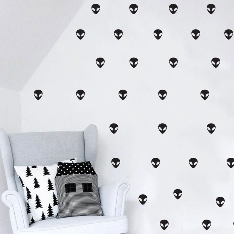 30 Pack - Aliens UFO Vinyl Wall Art Stickers - each - Boys Room Alien Vinyl Wall Decals - Outerspace Martians Vinyl Peel Off Stickers 3