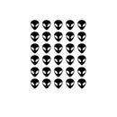 30 Pack - UFO Aliens Vinyl Wall Art Stickers - 1.75" x 1.5" Each - Boys Room Alien Vinyl Wall Decals - Outer Space Martians Vinyl Peel Off Decals 1