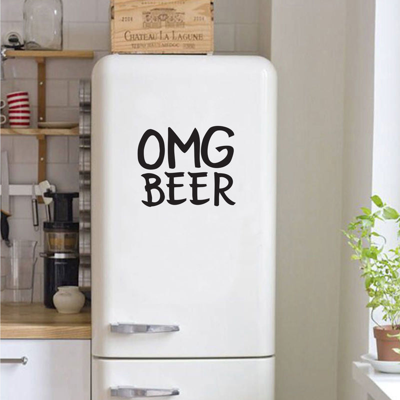 Funny OMG Beer Kitchen Sign - Men’s Beer Quotes Wall Art Vinyl Decal - 15" X 18" Decoration Vinyl Sticker - Kitchen Wall Decor Peel Off Stickers- Trendy Wall Art 3