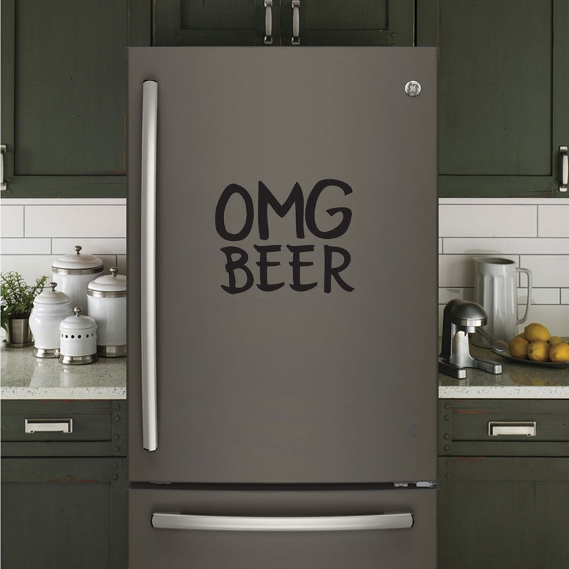 Funny OMG Beer Kitchen Sign - Men's Beer Quotes Wall Art Vinyl Decal - Decoration Vinyl Sticker - Kitchen Wall Decor Peel Off Stickers- Trendy Wall Art 2